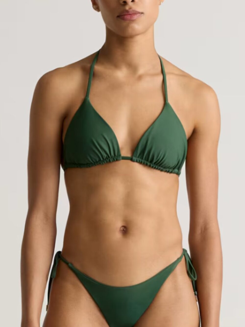Quince Italian Triangle Bikini Top Palm M NWT
